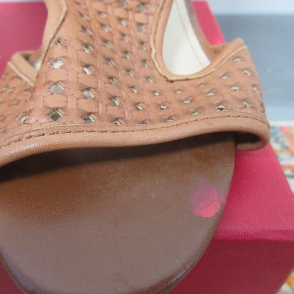 Vince Camuto Women Perforated Leather Sandal Bootie High Heels Size 7 Brown 506 - Picture 4 of 10